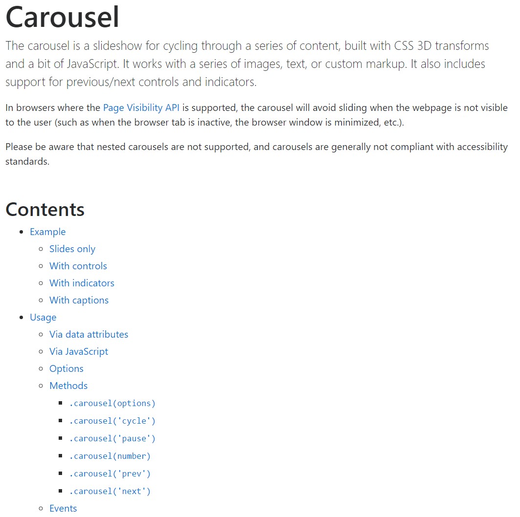 Bootstrap carousel  main documentation