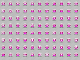 3D Glossy Pink Icons 