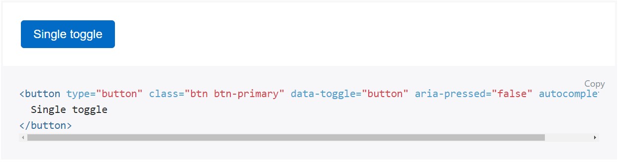 Toggle states  presented by Bootstrap buttons