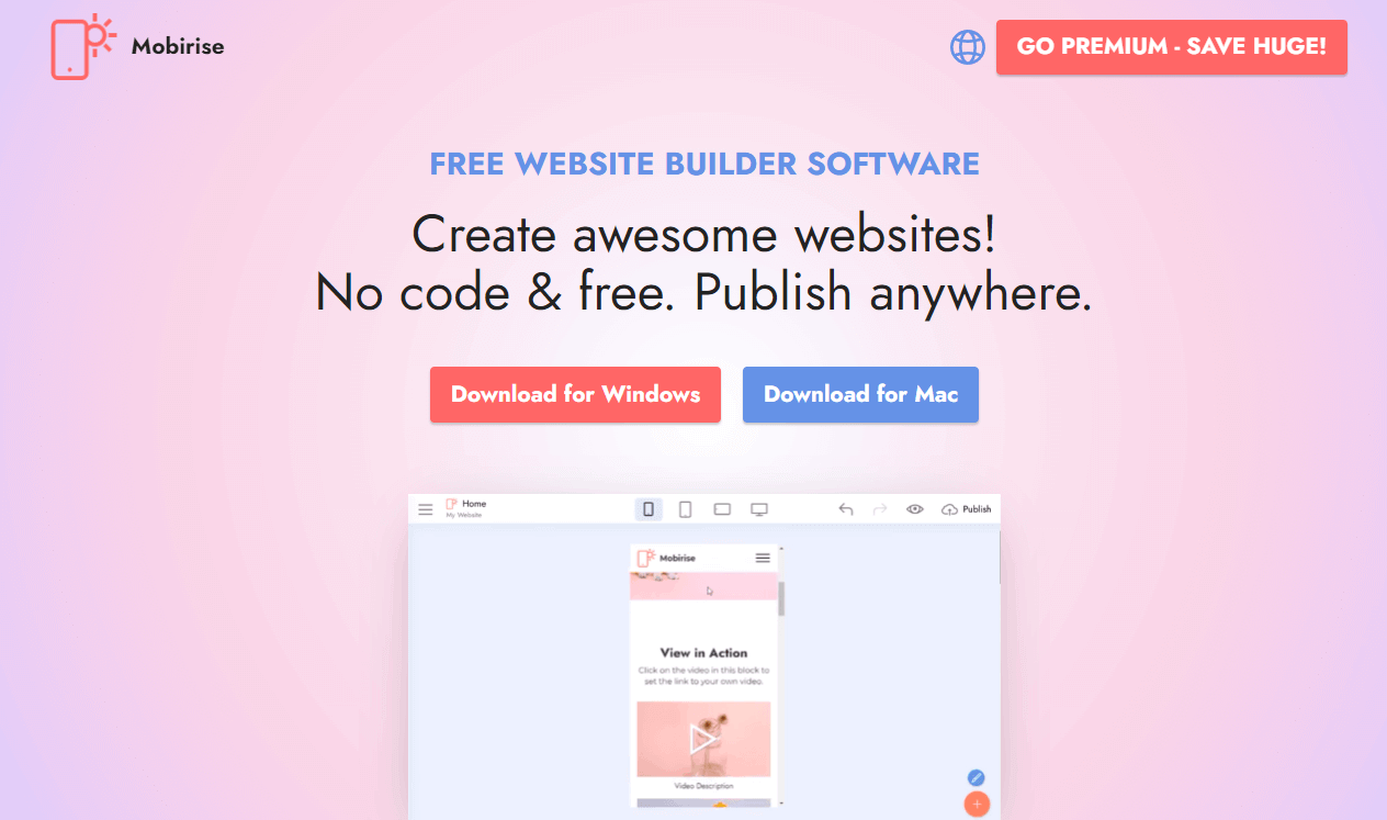  Mobirise Free Website Builder Software